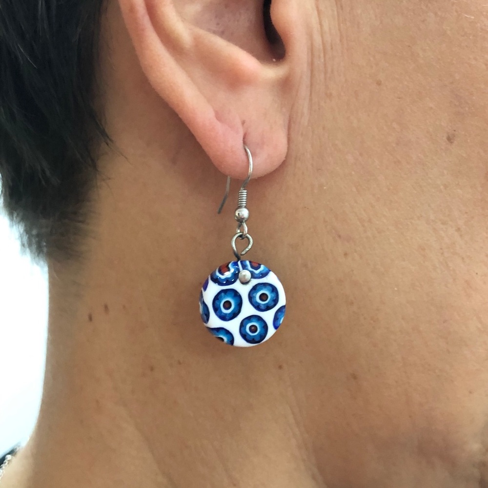 Enamel Blue Earrings